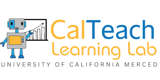 CalTeach Learning Lab logo with robot and graph